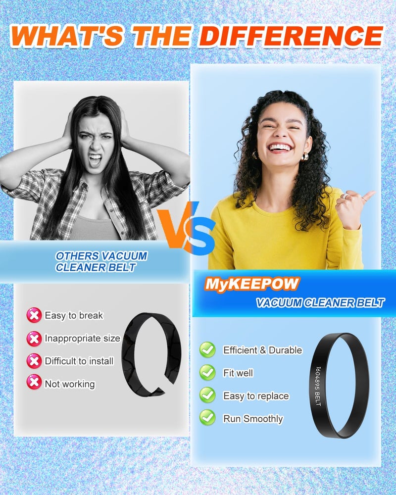 KEEPOW Vacuum Filter Compatible with Bissell Powerforce Compact Upright Vacuum, 1604895 Belt for Model 2112, 1520, 2690, 3508, 23T7, 23T7V, 3130, 21129, Part 1604895/1604896 - Image 5